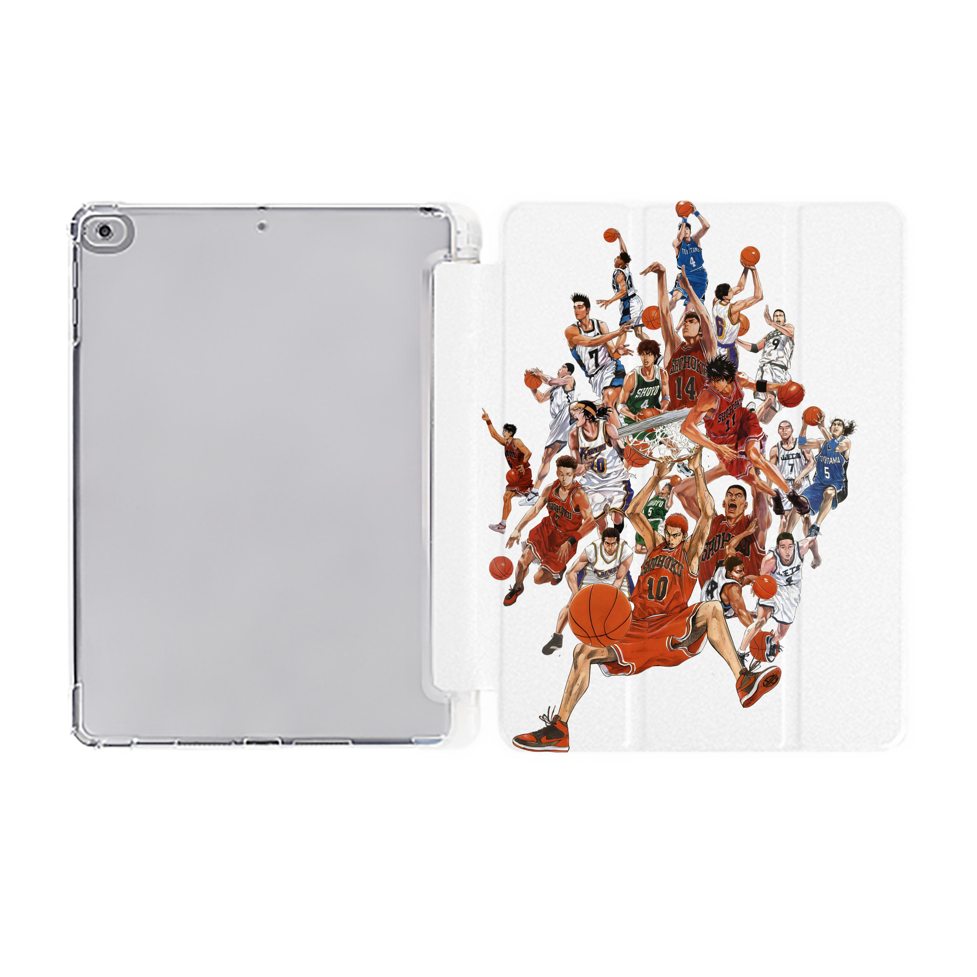 （画像用） SLAM DUNK／スラムダンク IPad ケース ペン収納付き 三つ折りスタンド PUレザー×シリコン 対応機種9.5/10.5/10.9インチ
